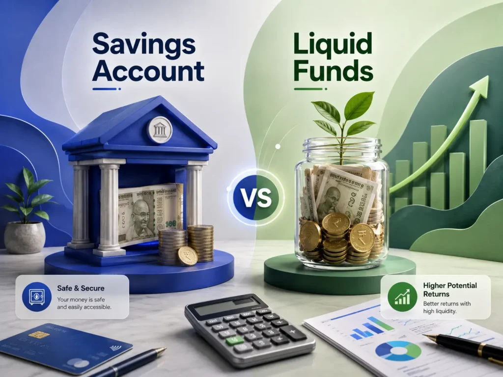 liquid mutual funds and savings account